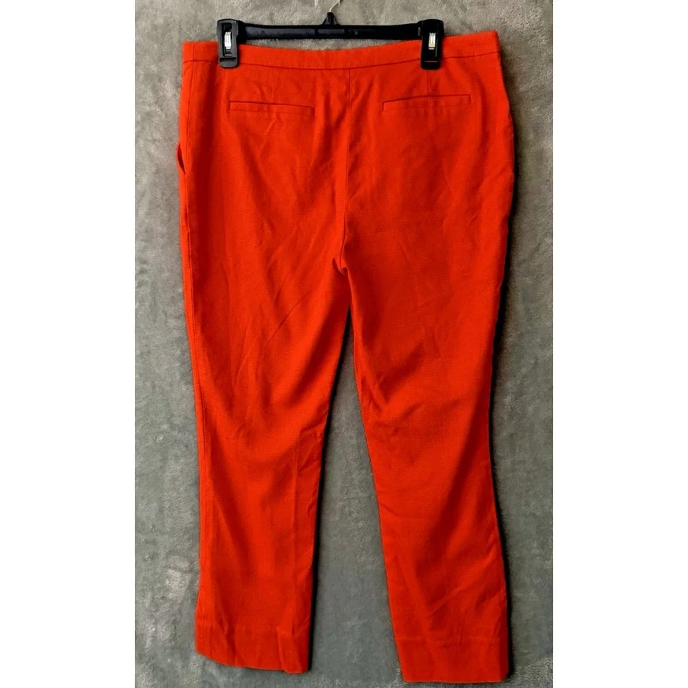 Diane Von Furstenberg‎ Trousers 12 Pants Straight Leg Designer Orange Ankle